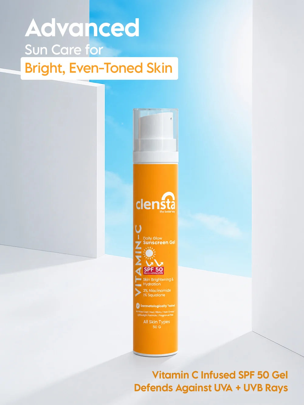 Vitamin C Daily Glow Sunscreen Gel SPF 50 PA++++ UVA/UVB With 2% Niacinamide