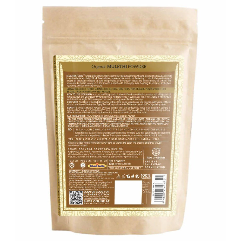 Khadi Natural Organic Mulethi Powder - 100 gm