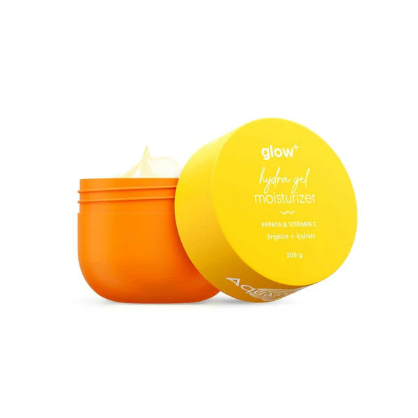 Aqualogica Glow+ Hydra Gel Moisturizer with Vitamin C & Papaya, Non Sticky & Quick Absorbing for Glowing Skin - 200 gm