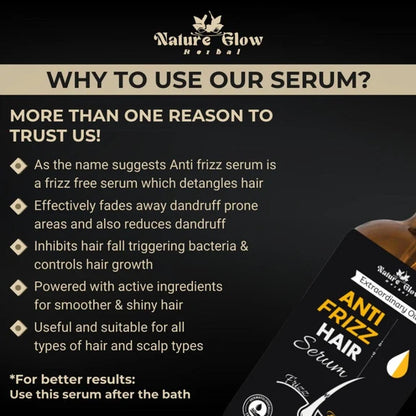 Nature Glow Herbal Anti Frizz Hair Serum - 30 ml