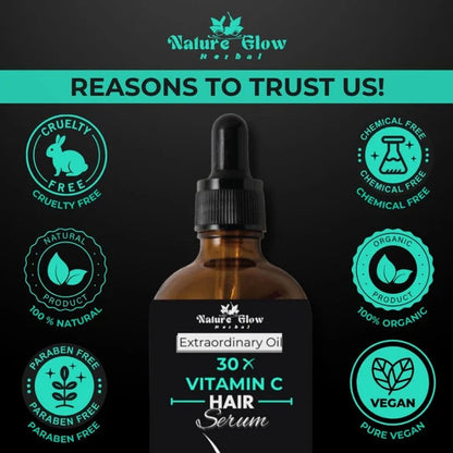 Nature Glow Herbal 30X Vitamin C Drop Hair Serum - 30 ml