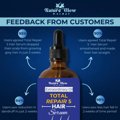 Nature Glow Herbal Total Repair 5 Hair Serum - 30 ml