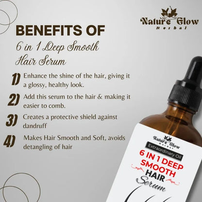 Nature Glow Herbal 6-In-1 Deep Smooth Hair Serum - 30 ml