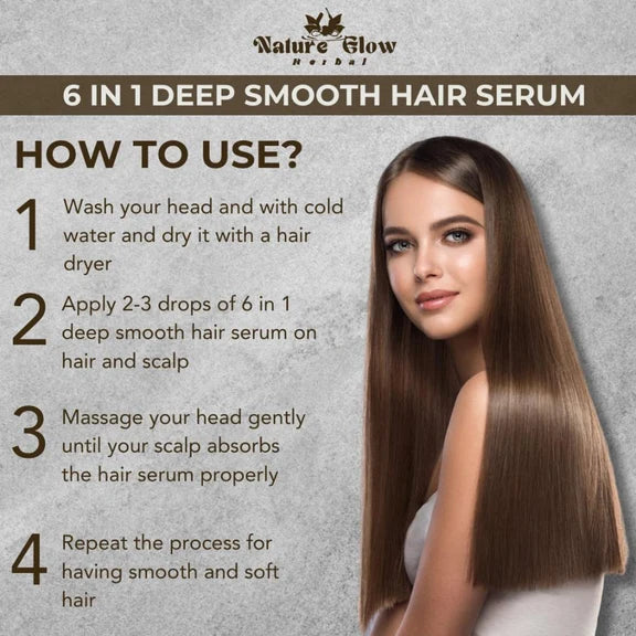 Nature Glow Herbal 6-In-1 Deep Smooth Hair Serum - 30 ml