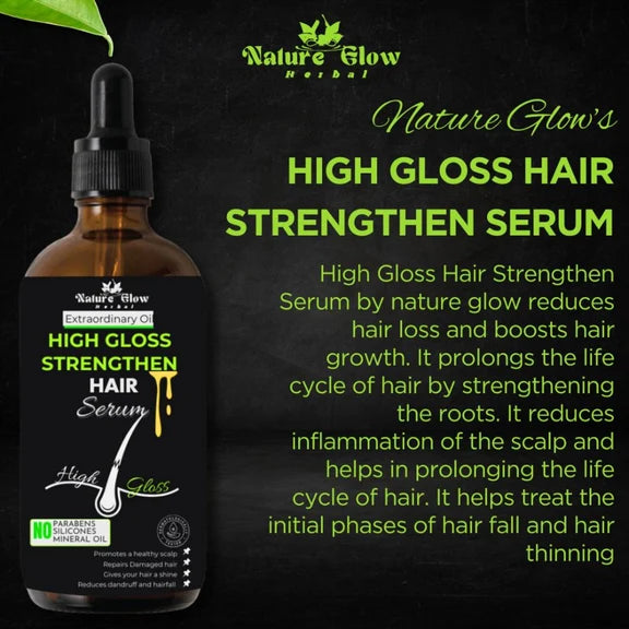 Nature Glow Herbal High Gloss Strengthen Hair Serum - 30 ml