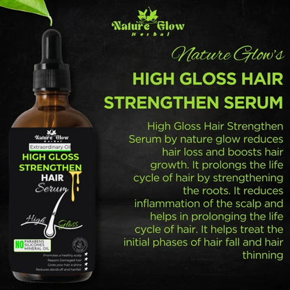Nature Glow Herbal High Gloss Strengthen Hair Serum - 30 ml
