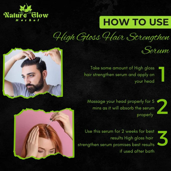 Nature Glow Herbal High Gloss Strengthen Hair Serum - 30 ml
