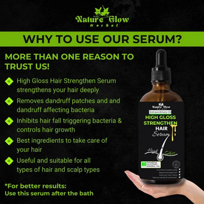 Nature Glow Herbal High Gloss Strengthen Hair Serum - 30 ml