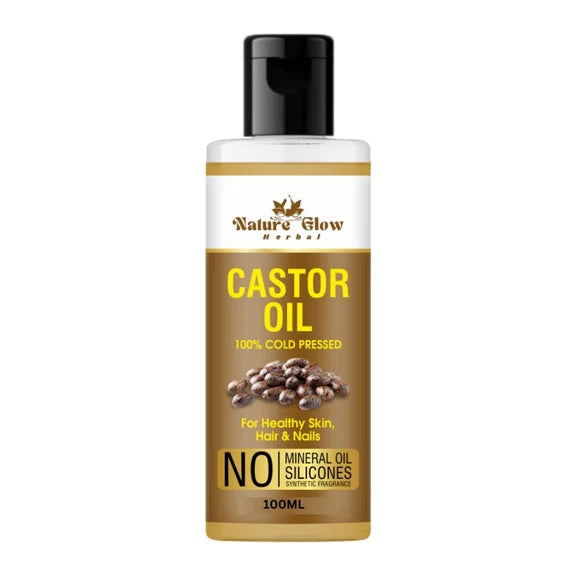 Nature Glow Herbal Cold Pressed 100% Pure Castor Arandi Oil - 100 ml