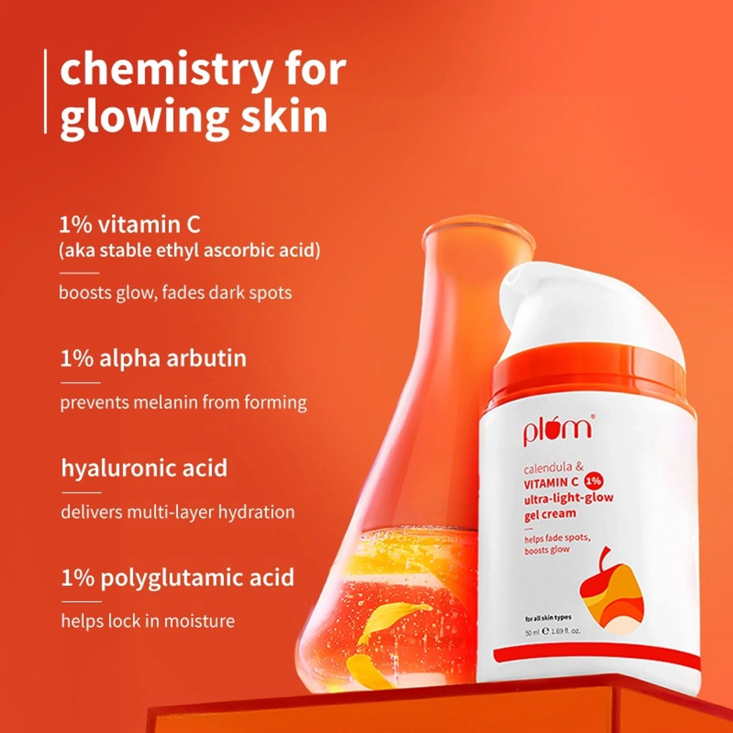 Plum 1% Vitamin C Ultra-Light-Glow Boosting Gel Cream - 50 ml