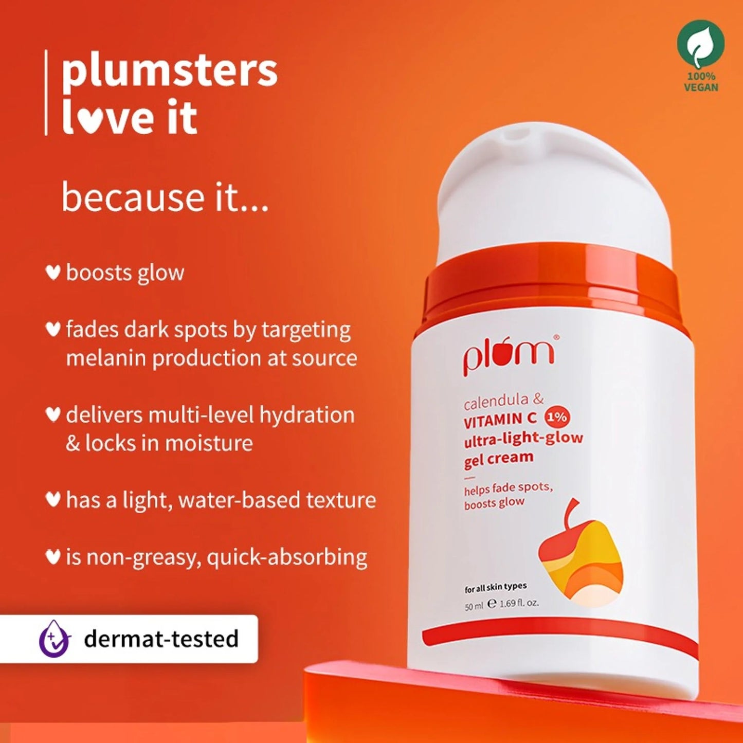 Plum 1% Vitamin C Ultra-Light-Glow Boosting Gel Cream - 50 ml