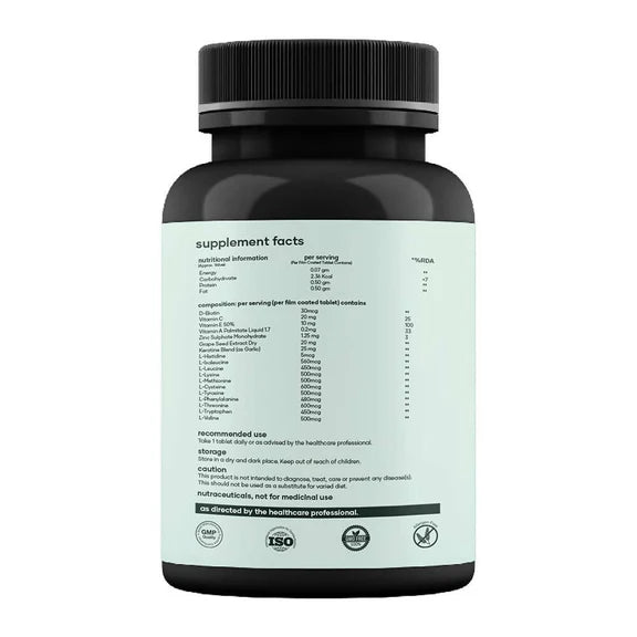 Mars By GHC Hair Biotin Tablets with Keratin, Amino Acids, Grape Seed - 60 tabs