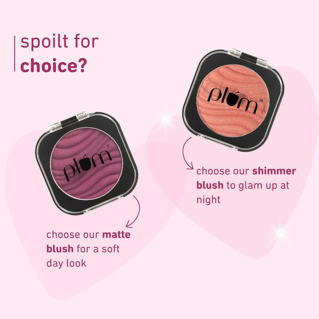 Plum Cheek-A-Boo Shimmer Blush 125 Pink About You - 4.5 gm