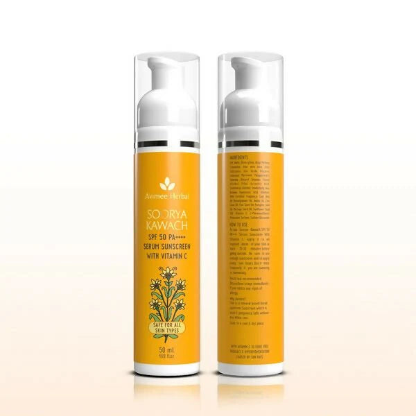 Avimee Herbal Soorya Kawach SPF 50 PA++++ Vitamin C Serum Sunscreen - 50 ml