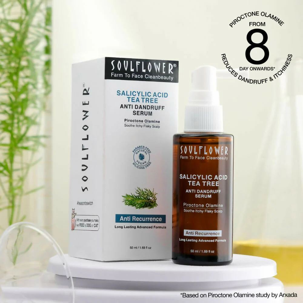 Soulflower Salicylic Acid Tea Tree Anti Dandruff Hair Serum