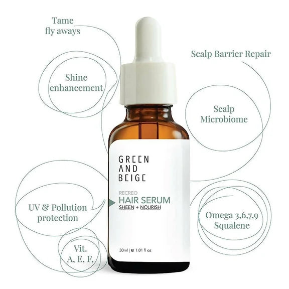 Green And Beige Recreo Sheen + Nourish Hair Serum - 30 ml