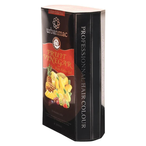 Urbanmac Fruit Vinegar Gel Hair Color Natural Hair Color Dye For Black - 500 ml - Pack of 2