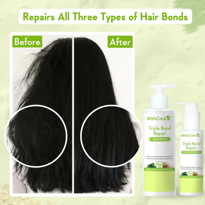 Wishcare Triple Bond Repair Combo - For Dry & Frizzy Hair with Amino Peptide for Damaged Hair