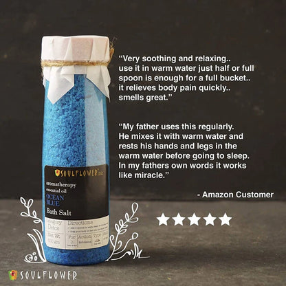 Soulflower Aromatherapy Essential Oil Ocean Blue Bath Salt - 500 gm