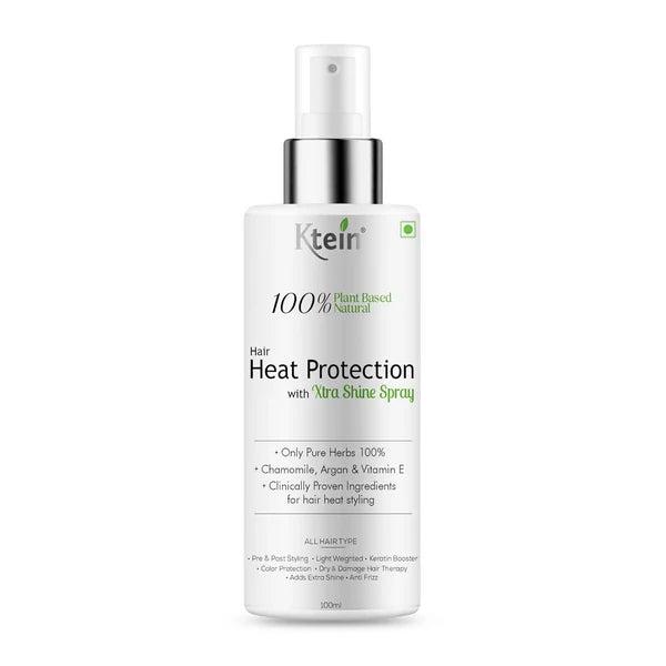 Ktein 100% Plant Based Hair Heat Protection Spray With Extra Shine Chamomile Argan And Vitamin E - 100 ml