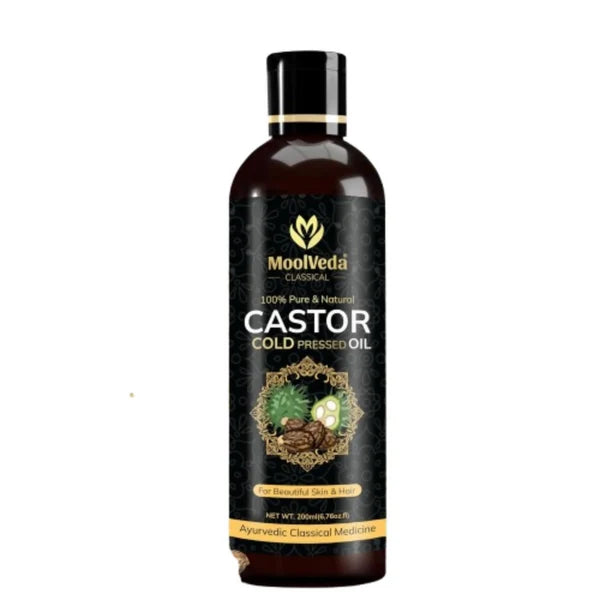 Moolveda Pure Cold Pressed Castor Hair Oil For Hair Growth - 200 ml