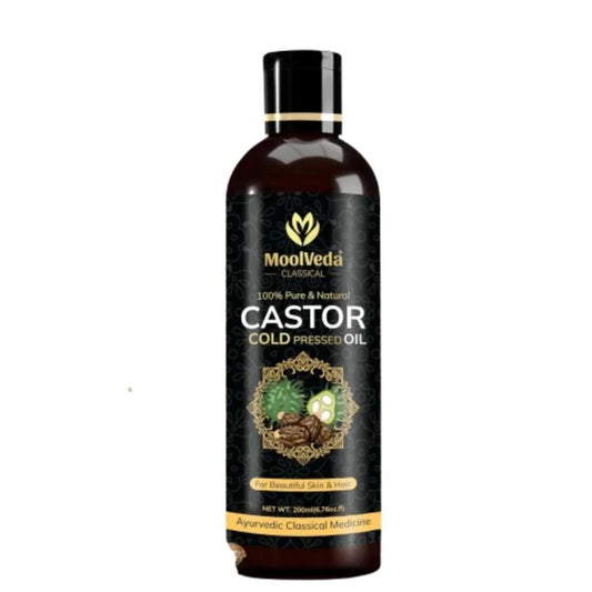 Moolveda Pure Cold Pressed Castor Hair Oil For Hair Growth - 200 ml