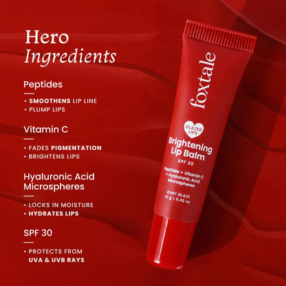 Foxtale Brightening SPF 30 Lip Balm - Ruby Glaze (Blueberry), Brightens Lips, Reduces Pigmentation - 12 gm