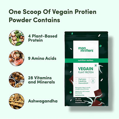 Man Matters Vegain Plant Protein Powder For Men - 500 gm
