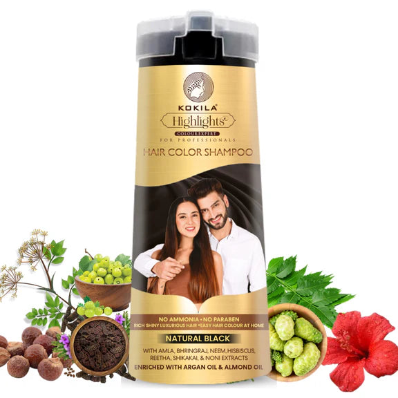 Kokila Shampoo For Men & Women, No Ammonia, No Paraben - 200 ml - Natural Black