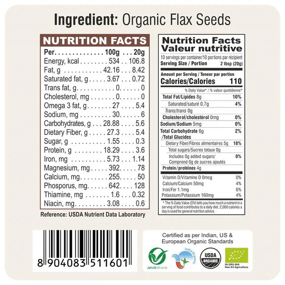 24 Mantra Organic Flax Seeds - 200 gm