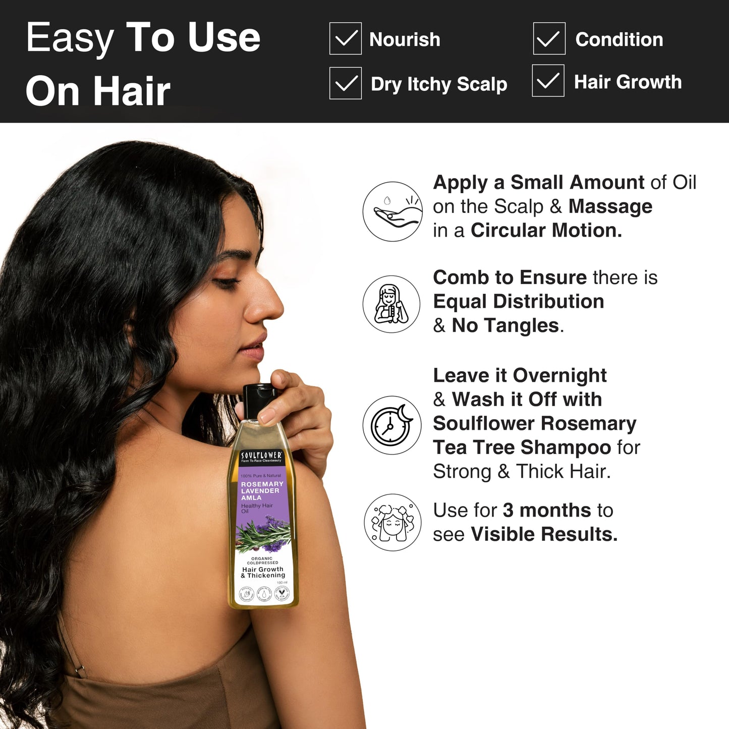 Soulflower Pure & Natural Rosemary Lavender Healthy Hair Oil