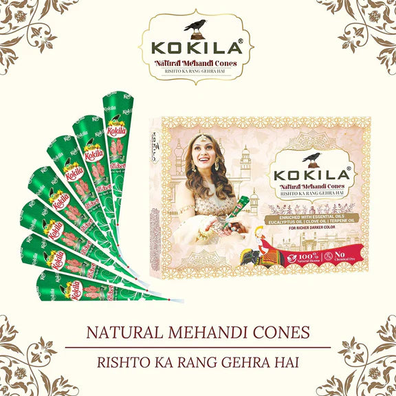 Kokila Natural Mehandi Cones - 25 gm - Pack of 24