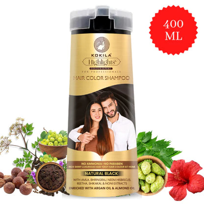Kokila Shampoo For Men & Women, No Ammonia, No Paraben - 200 ml - Natural Black