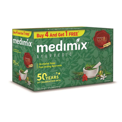 Medimix Ayurvedic Classic 18 Herbs Soap, 125 g (4 + 1 Offer Pack) - 625 gm