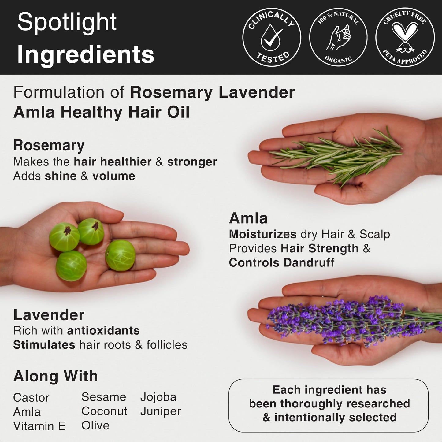 Soulflower Pure & Natural Rosemary Lavender Healthy Hair Oil