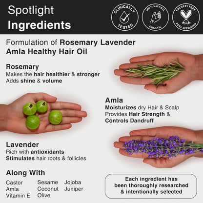 Soulflower Pure & Natural Rosemary Lavender Healthy Hair Oil