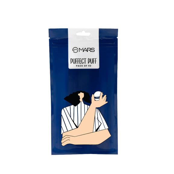 MARS Cosmetics Puffect Powder Puff with Strap - Pack of 2 - set of 2