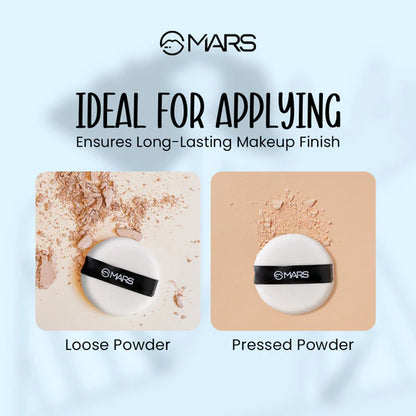MARS Cosmetics Puffect Powder Puff with Strap - Pack of 2 - set of 2