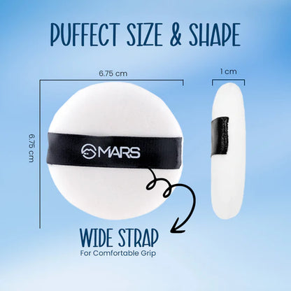 MARS Cosmetics Puffect Powder Puff with Strap - Pack of 2 - set of 2