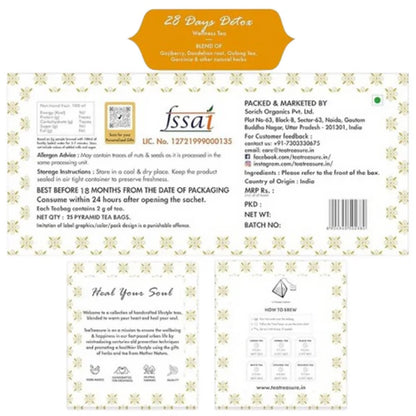 Tea Treasure 28 Days Detox Wellness Tea Bags - 28 bags