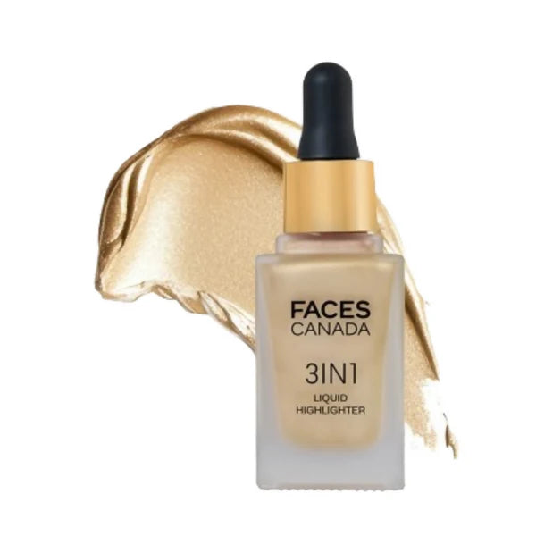 Faces Canada 3 in 1 Liquid Highlighter - Gold 01 - 15 ml
