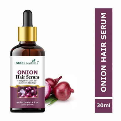 She Essentials Onion Hair Serum With Onion & Biotin For Strong Frizz - Free Hair - 30 ml