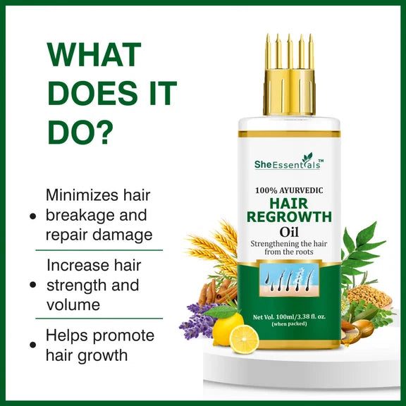 She Essentials Hair Regrowth Oil Infused With Rosemary For Anti Hair Fall & Hair Growth - 100 ml