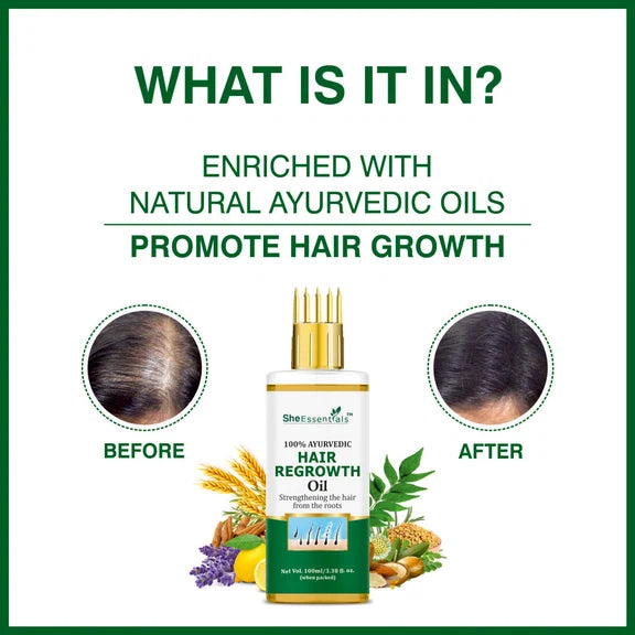 She Essentials Hair Regrowth Oil Infused With Rosemary For Anti Hair Fall & Hair Growth - 100 ml