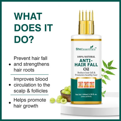 She Essentials Anti Hair Fall & Hair Growthoil For All Types Of Hair - 100 ml