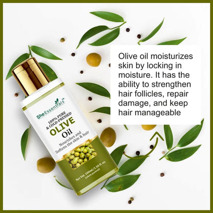 She Essentials 100% Pure Castor & Olive Oil For Skincare & Haircare - combo