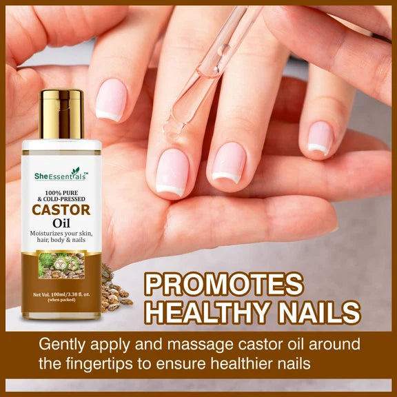 She Essentials 100% Pure Castor & Olive Oil For Skincare & Haircare - combo