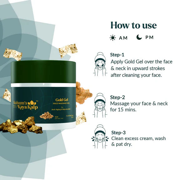 Kulsum's Kaya Kalp Gold Face Massage Gel For All Skin Types - 40 gm