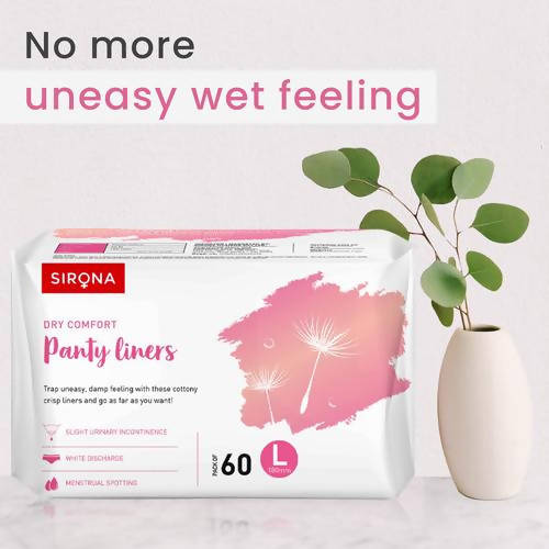 Sirona Dry Comfort Panty Liners - 60 Counts - L 180mm