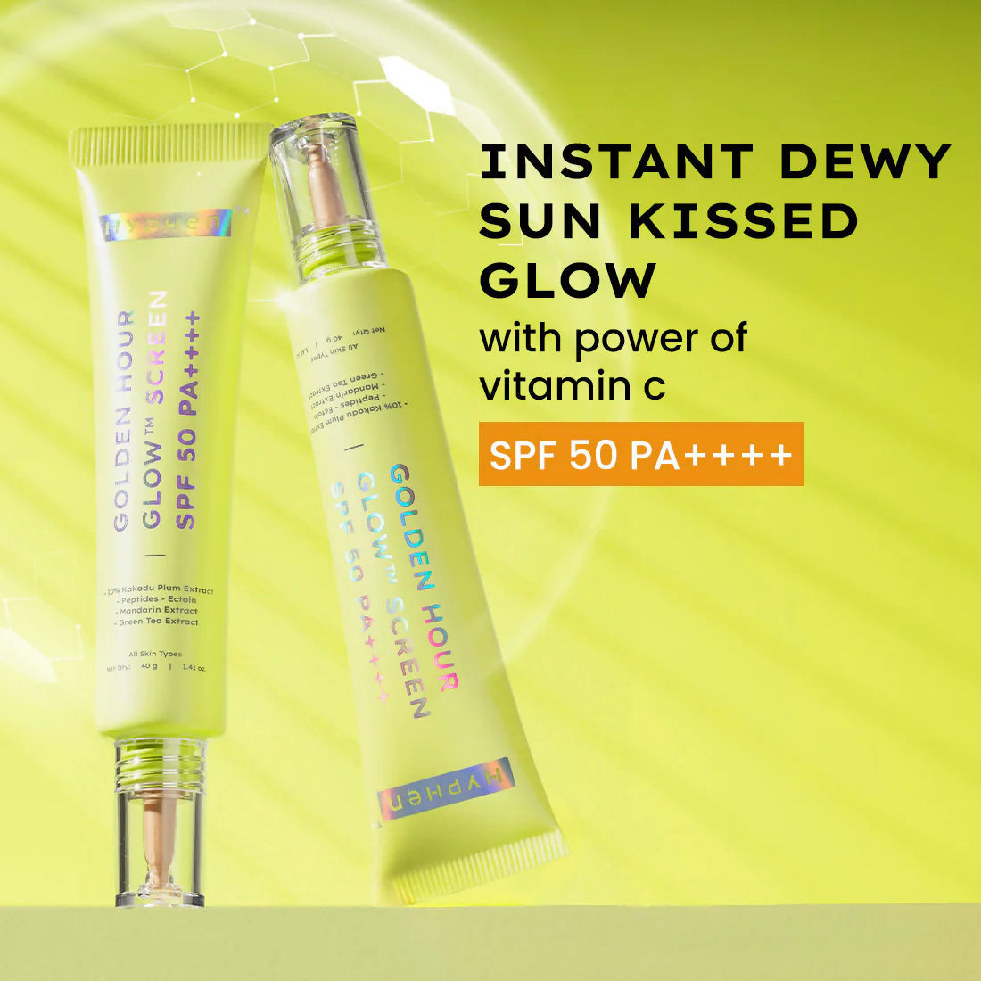 Hyphen Golden Hour Glow Sunscreen SPF 50 PA++++ - 40 gm